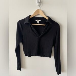 H&M Black Ribbed Women's Top